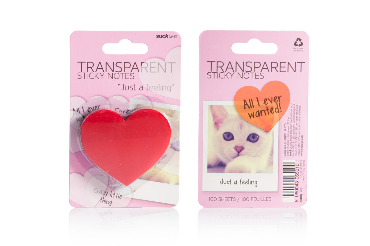 Notas adhesivas semitransparentes - Corazones