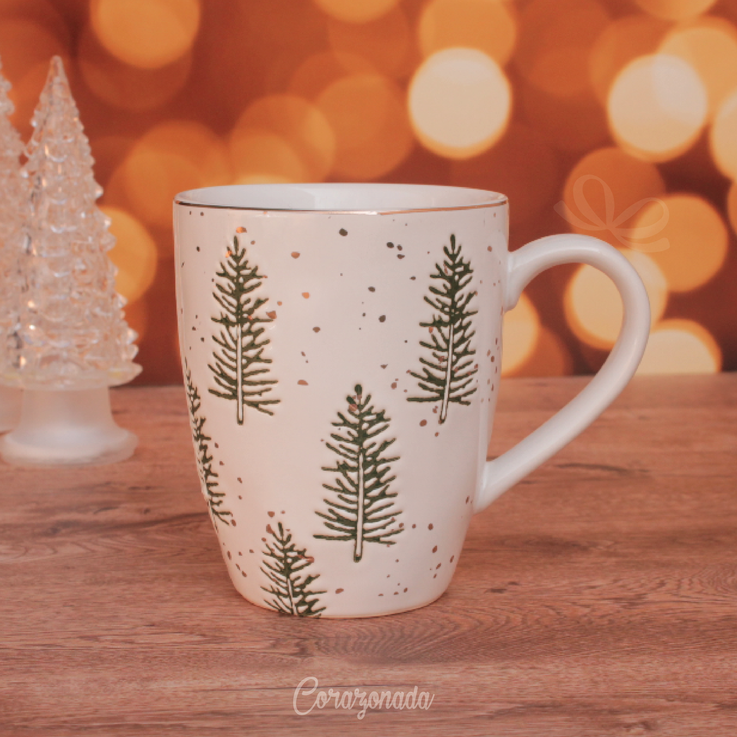 Taza navideña - Pinos